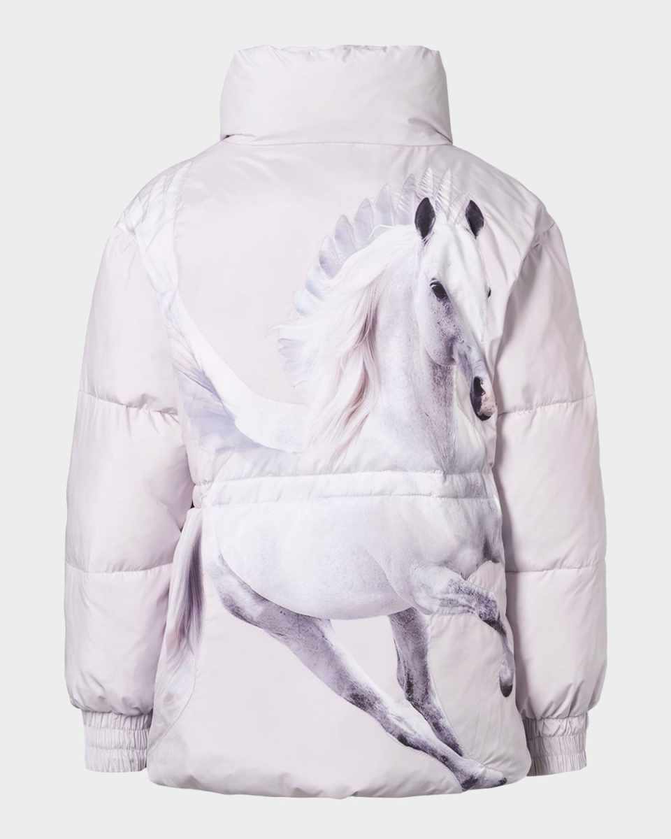 Girl's Hally Unicorn Puffer Jacket, Size 4-